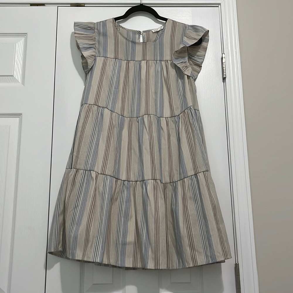 Blu Pepper Striped Babydoll Dress